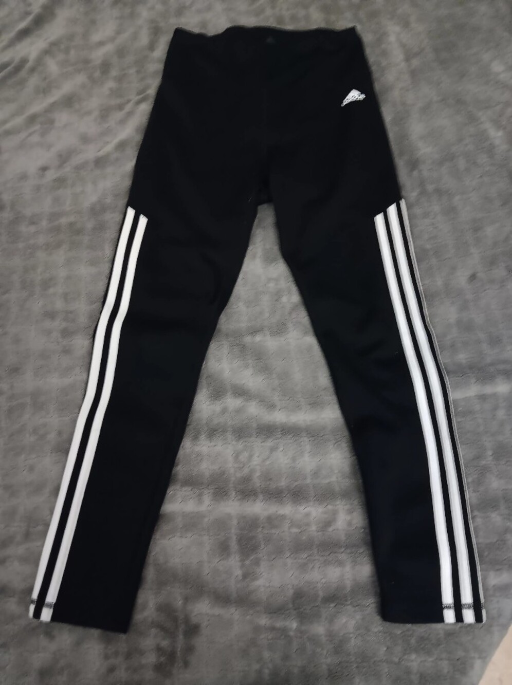 adidas Black Joggers with White Three-Stripe Detail - Picture 2 of 2